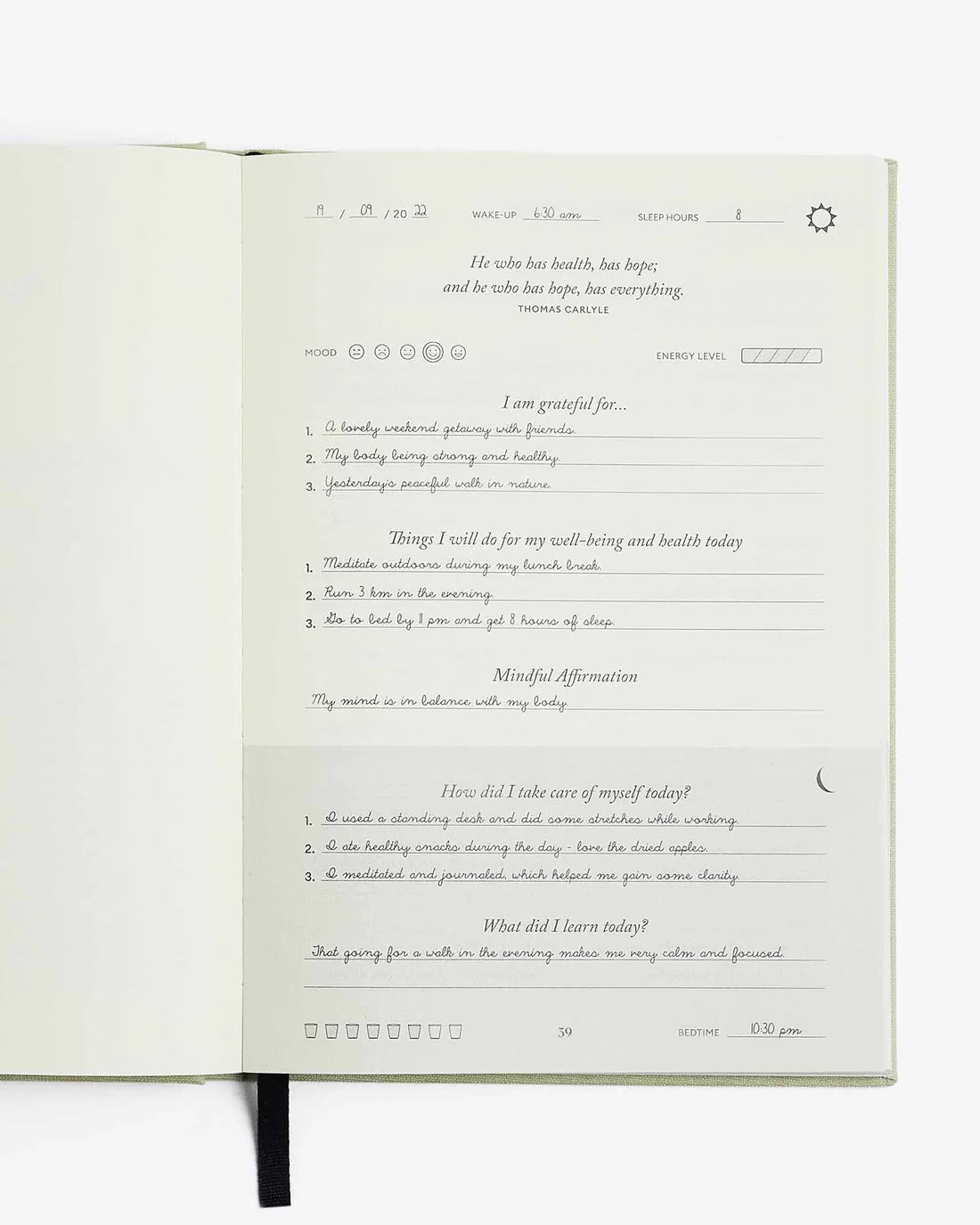 The Five Minute Journal Health & Fitness Edition - Taknemmelighedsdagbog