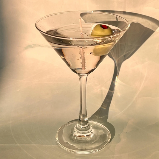 Martini stearinlys med oliven