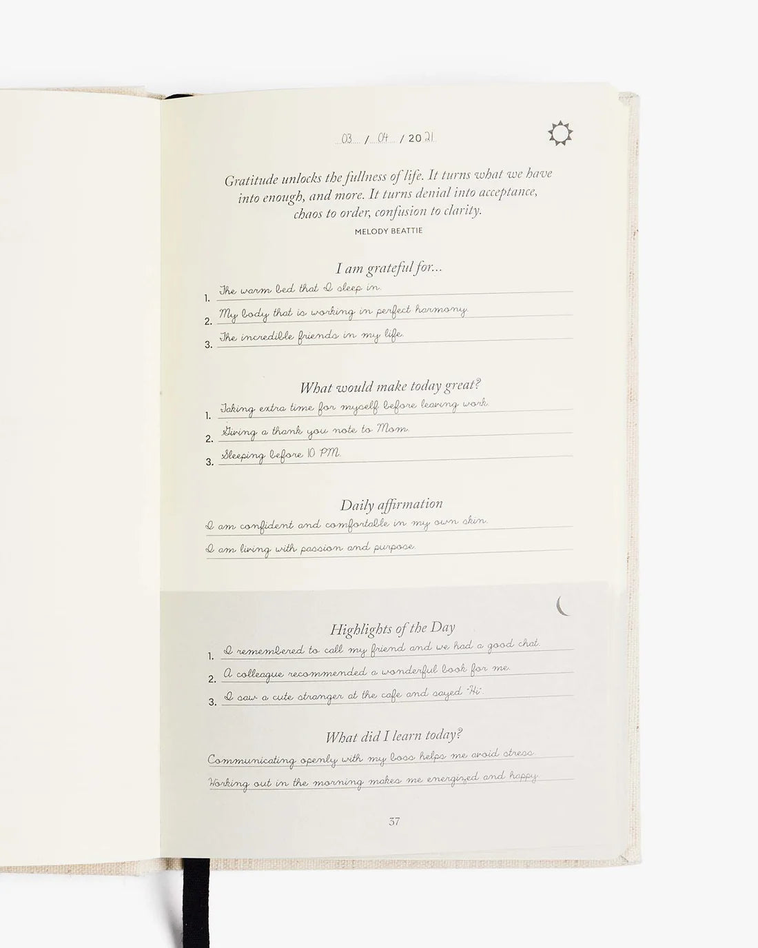 The Five Minute Journal, Cherry Stripe limited version - Taknemmelighedsdagbog